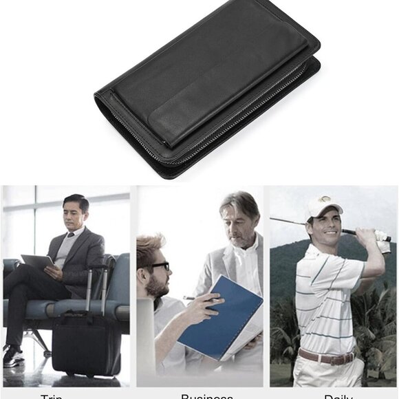 Premium Genuine Leather Wallet: Double Zipper Design with Ample Storage Capacity - Picture 8 of 8